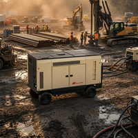 Compresseur d'air à vis diesel Ingersoll Rand à double pression 185-1300 CFM, refroidi par air, mobile, pour la construction