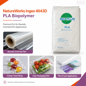 Résine biodégradable NatureWorks <span class=keywords><strong>Ingeo</strong></span> PLA 4043D pour film biaxialement orienté, résistante à l'huile, haute clarté optique, granulés PLA - Product Image 3