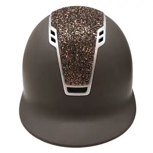 Casco de seguridad para montar a caballo, personalizado, marrón, tela brillante, para hombre y mujer