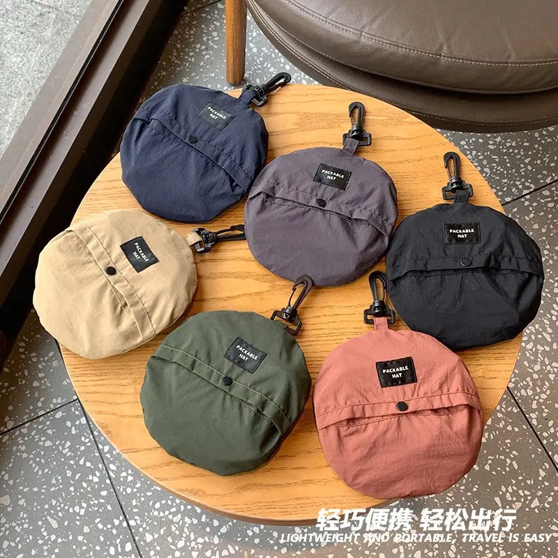 Ngoài Trời Không Thấm Nước Xô Hat Có Thể Gập Lại Pocket Cap Nhanh Khô Câu Cá Đi Du Lịch Cưỡi Leo Núi Di Động Hat Với Chuỗi Gió