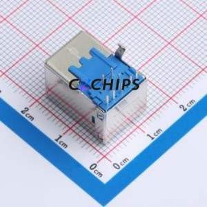 HC-USB3.0-L1845-BF USB Connector Bent Lead Through Hole Connector Type-B USB 3.0 Female Right Angle Insert - Product Image 2