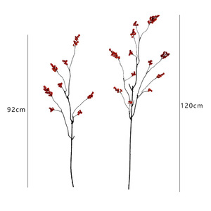 Branches artificielles de baies rouges Yasunobu, en mousse teinte à la main, fruits porte-bonheur, décoration de la maison pour le Nouvel An chinois - Product Image 5