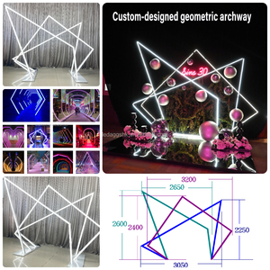 LEDA Modern White Frame LED <b>Backdrop</b> <b>Stand</b> with New Arrival for Wedding Party & Banquet Events Decor - Product Image 3