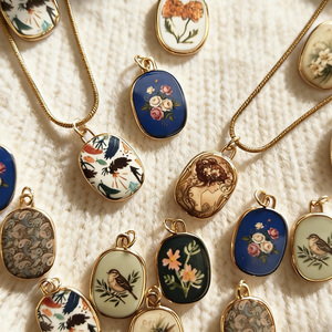 WEGOODZF Accessoires de bricolage pour colliers, boucles d'oreilles, chaussures, breloques, impression végétale, chaton mignon, <span class=keywords><strong>pendentif</strong></span> coloré pour les fêtes ou la fabrication de cadeaux - Product Image 4