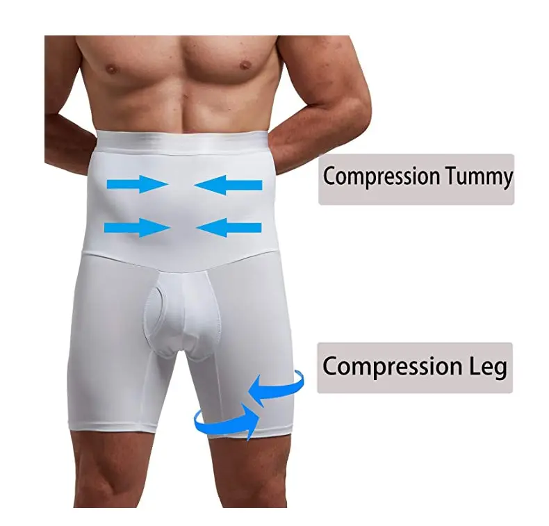 Shapewear erkekler dar şort vücut şekillendirici bel eğitmen karın kontrol zayıflama modelleme pantolon kuşak Boxer iç çamaşırı