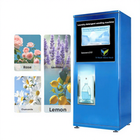 Distributeur automatique de lessive à porte unique 21 compartiments, avec paiement par carte de crédit, monnayeur et lecture de carte, entièrement automatique, appareil intelligent en acier inoxydable
