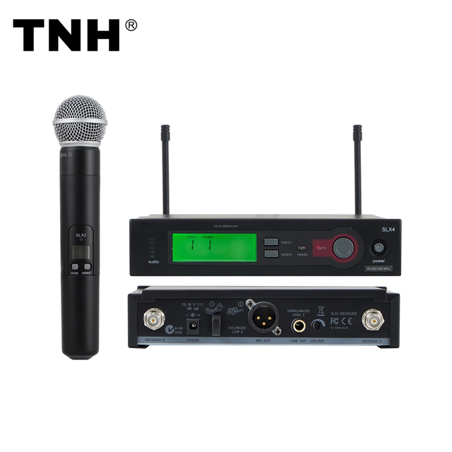 TNH Mic SLX4 SLX24 Professional Wireless Vocal Dynamic UHF Microphone System 150M Receiving Distance Home Singing Equipment