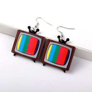 Boucles d'oreilles pour femmes avec paillettes noires argentées, rétro, souvenirs personnalisés, anciennes antennes <span class=keywords><strong>TV</strong></span> - Product Image 6