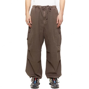 High Quality Custom Outdoor Streetwear <b>Brown</b> Drawstring Cotton Baggy <b>Trousers</b> <b>Mens</b> Parachute <b>Cargo</b> Pants - Product Image 1