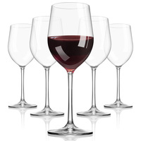 Copas de Vino con Tallo Irrompibles OEM WG-142 de 15 oz/500 ml, Estilo Americano de Lujo, Acrílico, Plástico, Libres de BPA, Reciclables y Reutilizables