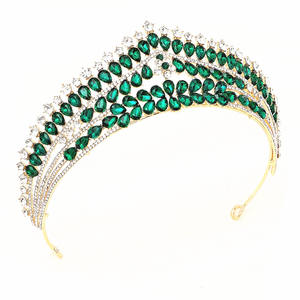 Nuevo barroco chapado en oro aleación boda pelo corona compromiso fiesta princesa novia tocado <span class=keywords><strong>y</strong></span> corona <span class=keywords><strong>para</strong></span> niñas - Product Image 4