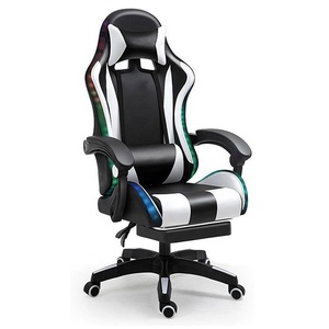 Anji Factory, precio bajo, <span class=keywords><strong>silla</strong></span> de cuero <span class=keywords><strong>rosa</strong></span> <span class=keywords><strong>y</strong></span> blanco, Pc, <span class=keywords><strong>Silla</strong></span> <span class=keywords><strong>Gamer</strong></span>, masaje, vídeo, ordenador, sillas para juegos con luces LED <span class=keywords><strong>y</strong></span> altavoces - Product Image 6