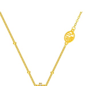 FANYA FYXL1256T <b>Copper</b> Alloy Gold Plated Traditional Chinese Style Rotating Filigree Gourd Pendant Necklace Box <b>Chain</b> Cubic - Product Image 4