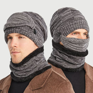 Ensemble bonnet et cache-cou imperméable en acrylique pour <span class=keywords><strong>homme</strong></span>, style européen et américain, avec motif à pois, coupe-vent pour le cyclisme et la plage - Product Image 2