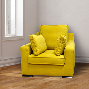 Fauteuil Helen en tissu CM 88x90 H. 86 Jaune - Product Image 1