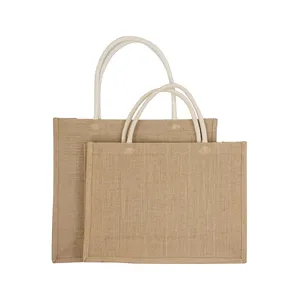 Wholesale larger custom reused durable recycle jute shopping bag