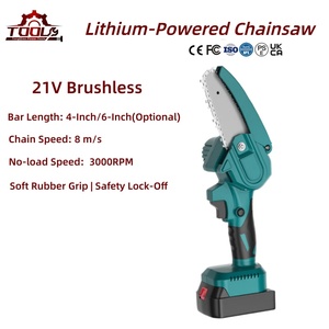 Scie à bois électrique portable mini sans fil à batterie lithium-ion industrielle sans balais de 4/6 pouces, 3000 tr/min pour la coupe du bois - Product Image 1