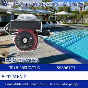 ปั๊มน้ำหมุนเวียน Huayour Up15-29suc 115V 1/8 แรงม้า สำหรับหมุนเวียนน้ำร้อน พร้อมข้อต่อแบบยูเนี่ยน - Product Image 2