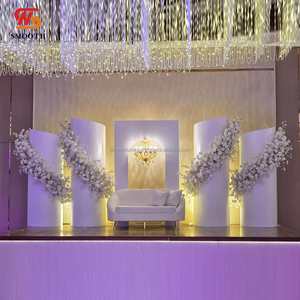 Suave forma de flexión blanco hierro Metal boda telón de fondo decoración eventos arco soporte para boda telón de fondo Decoración - Product Image 1