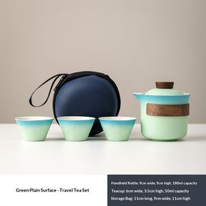 Service à thé de <span class=keywords><strong>voyage</strong></span> en céramique chinoise, portable, pour l'extérieur, théière Kung Fu avec une théière et trois tasses pour le camping et les amateurs de thé - Product Image 6