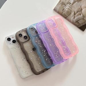 Funda Transparente Suave con Borde Ondulado y Purpurina de Resina para iPhone 17 Pro Max, Compatible con iPhone 16 Pro, 15/14 - Product Image 4