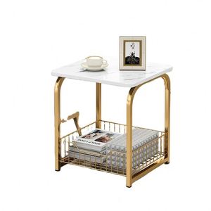 Mesa redonda pequeña nórdica, Mini mesa de centro, sofá minimalista moderno, esquina lateral, varios balcones, mesita de noche blanca - Product Image 5