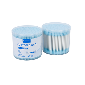 300 pièces/boîte, bâtonnet de coton rond à tête bleue, bâtonnet de coton en papier blanc avec boîte ronde - Product Image 2