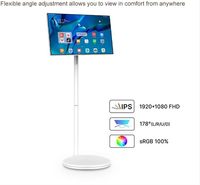 24 Inch Portable TV MonitorTouch Screen Smart White with Front Camera Portable Smart Tvs for Home Business Gaming