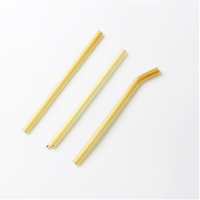 Pailles en verre réutilisables de 200 mm (8 pouces) colorées et courbées en borosilicate de haute qualité, compatibles lave-vaisselle, pour café, thé, jus