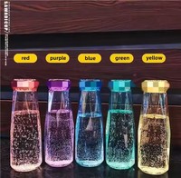 Logo personnalisé coloré cristal clair tasse à eau pratique de haute qualité à la mode Ins Style bouteilles de jus d'eau en verre