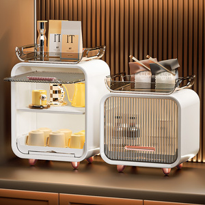 Multi Functional Storage Rack Rectangle Kitchen Organizers Dustproof Tableware Organizer Cup Holder Multi Layer Storage - Product Image 3