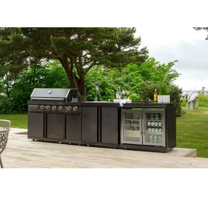 Free-Standing Outdoor Kitchencustom Stainless Outdoor Kitchen With Gas Grill