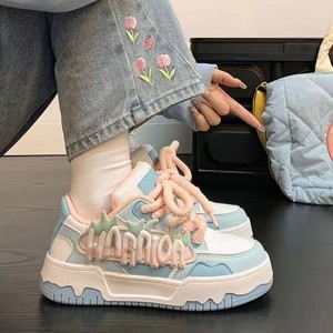 <span class=keywords><strong>Scarpe</strong></span> Casual da <span class=keywords><strong>Donna</strong></span> per Corsa e Passeggio, Design Ergonomico Durevole, Traspiranti, Suola Spessa, Bianche Blu Rosa, Prezzo all'Ingrosso - Product Image 3