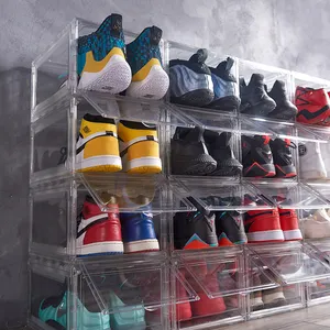 Shoe Box Storage Hot Sell On Pleatice Clear Sneaker Box Shoe Organizer Transparent Shoe Storage