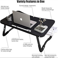 Table de lit en métal de bureau d'ordinateur portable pliant portatif pour étudier le bureau pliable de tour pour l'usage avec des outils