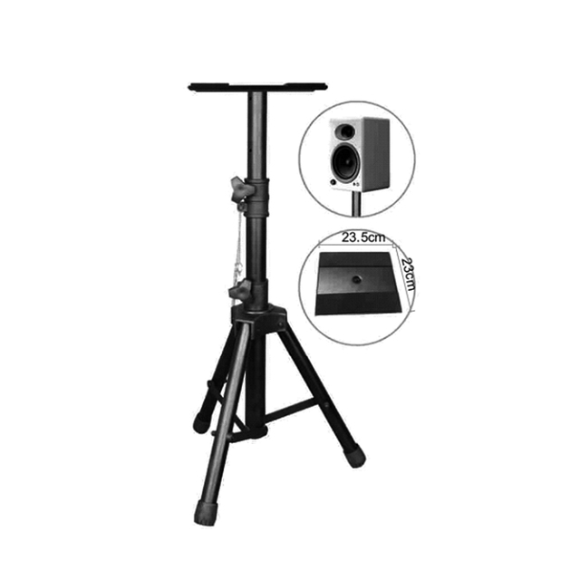 HSS-08 Reinforcement Stable Speaker Stand Adjustable Foldable Telescopic Tripod Studio Monitor Speaker Stand
