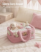 Organisateur de couches pour bébé en flanelle, panier de rangement portable pour table à langer, idéal pour les cadeaux de naissance