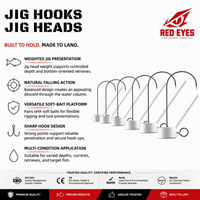 Échantillon Gratuit Red Eyeds Nouveau Style Tête de jig en fil de fer en forme de champignon Lot de 6 leurres de pêche en gros