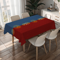 Nappe carrée en PVC multicolore RNPT, motif écologique, lavable, pour jardin, patio, nappe anti-poussière