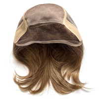 Prêt à expédier 6 pouces vierge européenne de cheveux humains invisible avant de lacet MONO top toutes les perruques attachées à la main femmes perruque médicale