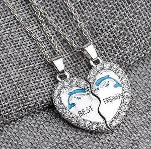 จี้สร้อยคอหัวใจพลอยเทียมส่วนตัวยอดนิยม,ของขวัญสร้อยคอมิตรภาพจบการศึกษามีเสน่ห์ - Product Image 2