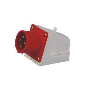 Prises de montage sur panneau CEE en <span class=keywords><strong>laiton</strong></span> et nylon, sortie inclinée IP44 rouge, <span class=keywords><strong>4</strong></span> pôles mâle et <span class=keywords><strong>femelle</strong></span>, fiche et prise industrielles 32A - Product Image 4