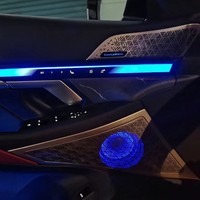 Car Hiker pour Série 5 G60 G90 G99 Grille de phares lumineuse avec sonorisation et éclairage d'ambiance Or Titane