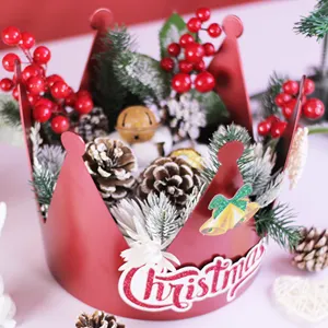 Corona de Navidad Caja de regalo impermeable Ramo de rosas de Navidad Arreglo floral Caja de embalaje