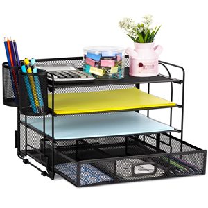 <span class=keywords><strong>Organisateur</strong></span> de fichiers de <span class=keywords><strong>bureau</strong></span> à 4 plateaux avec porte-stylo Fournitures de <span class=keywords><strong>bureau</strong></span> en maille Plateau à lettres en papier <span class=keywords><strong>Organisateur</strong></span> de <span class=keywords><strong>bureau</strong></span> avec tiroir - Product Image 6