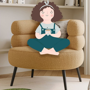 Wool single-person <b>sofa</b> lambskin plush <b>sofa</b> <b>for</b> living room bedroom cloakroom relaxation and dressing chair makeup chair - Product Image 4