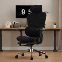 Chaise de bureau ergonomique haut de gamme réglable en maille avec accoudoirs 4D, chaise de direction, chaise d'ordinateur avec repose-pieds