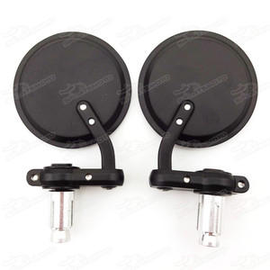 Rétroviseurs arrière de moto avec embout de la barre de poignée, 7/8 ", pour CAFE RACER, BOBBER, CLUBMAN, moto tout-terrain, motocross - Product Image 2