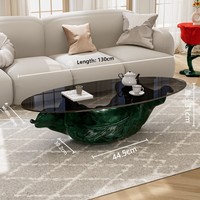 Table basse sculpturale inspirée des feuilles |   Table en verre trempé pour salon, vente en gros d'usine