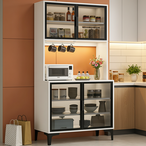 Mueble de Cocina Moderno para Comedor, MDF Ecológico, 6 Cajones, 6 Estantes, Botellero Integrado - Product Image 6